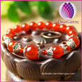 Factory direct sale red agate bracelet National agate round beaded bracelet
